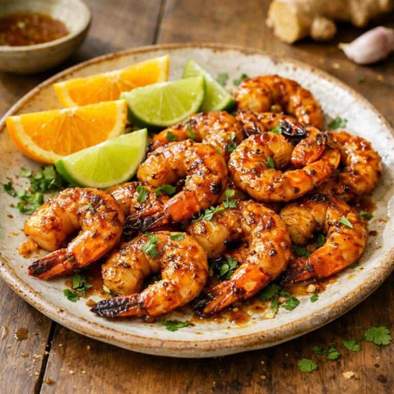 Gambas grillées agrumes