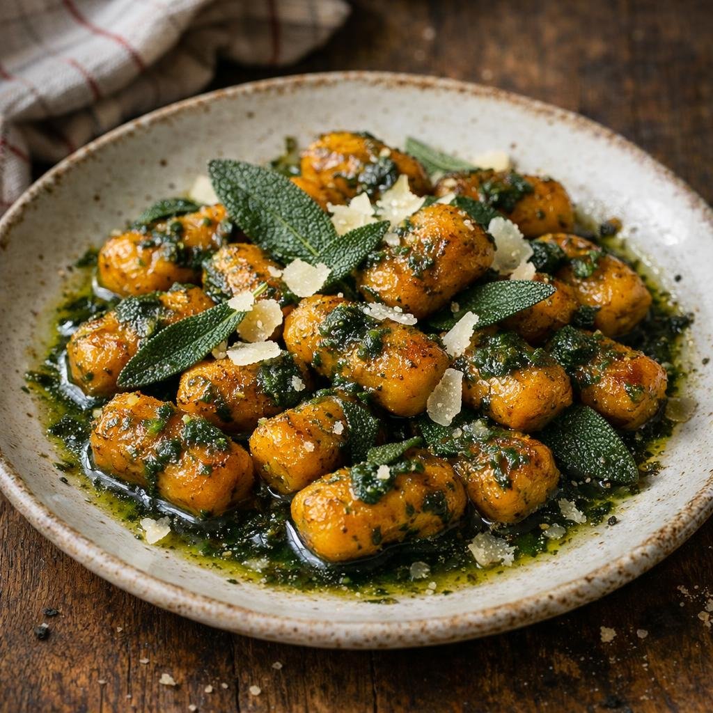 Gnocchis potimarron spiruline