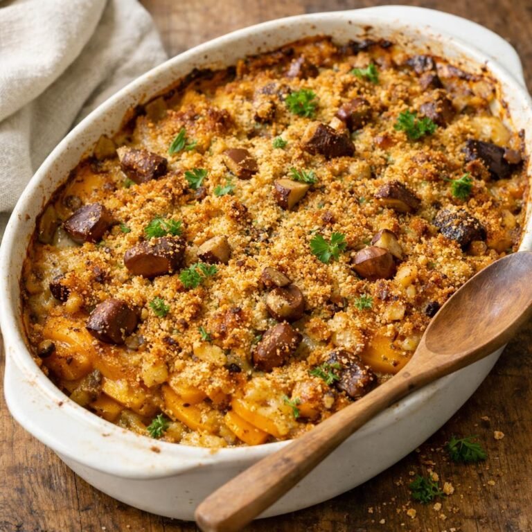 Gratin butternut châtaignes