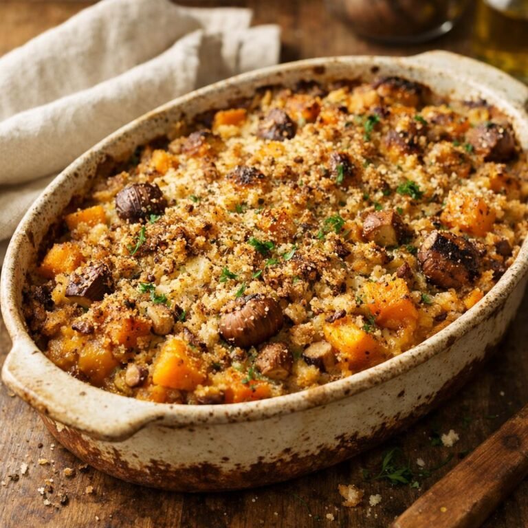 Gratin de butternut châtaignes