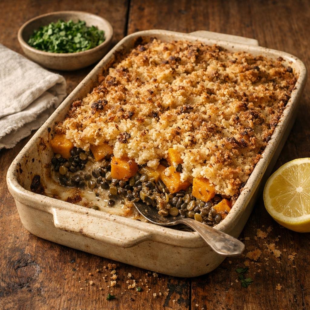 gratin butternut lentilles