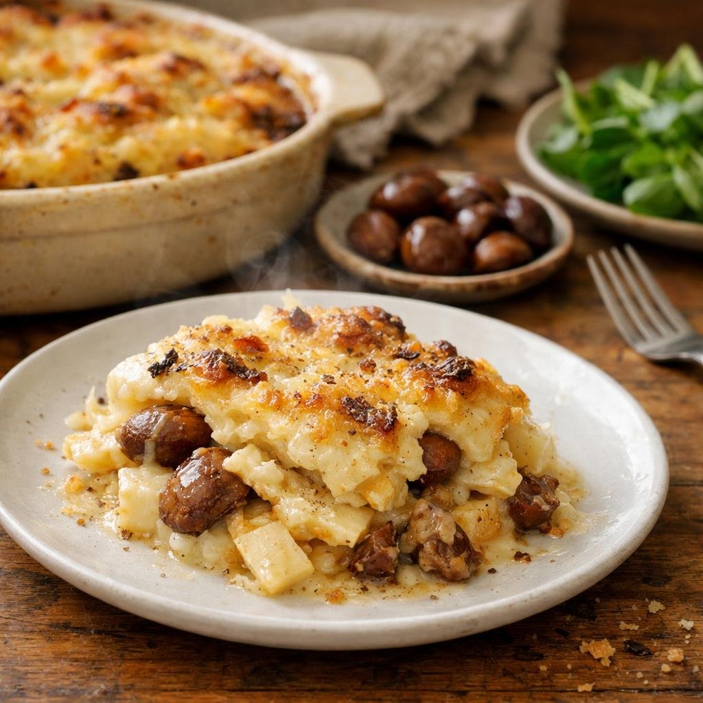 Gratin céleri-rave châtaignes
