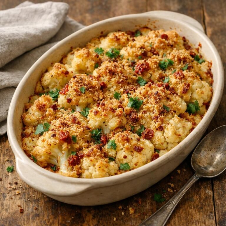 gratin de chou‑fleur rôti