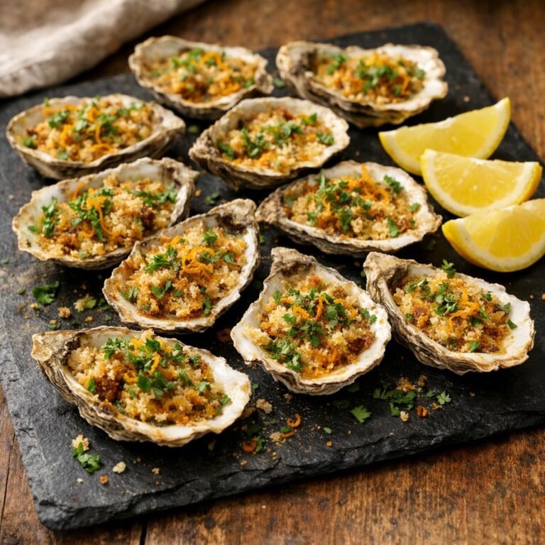 Huîtres chaudes gratinées