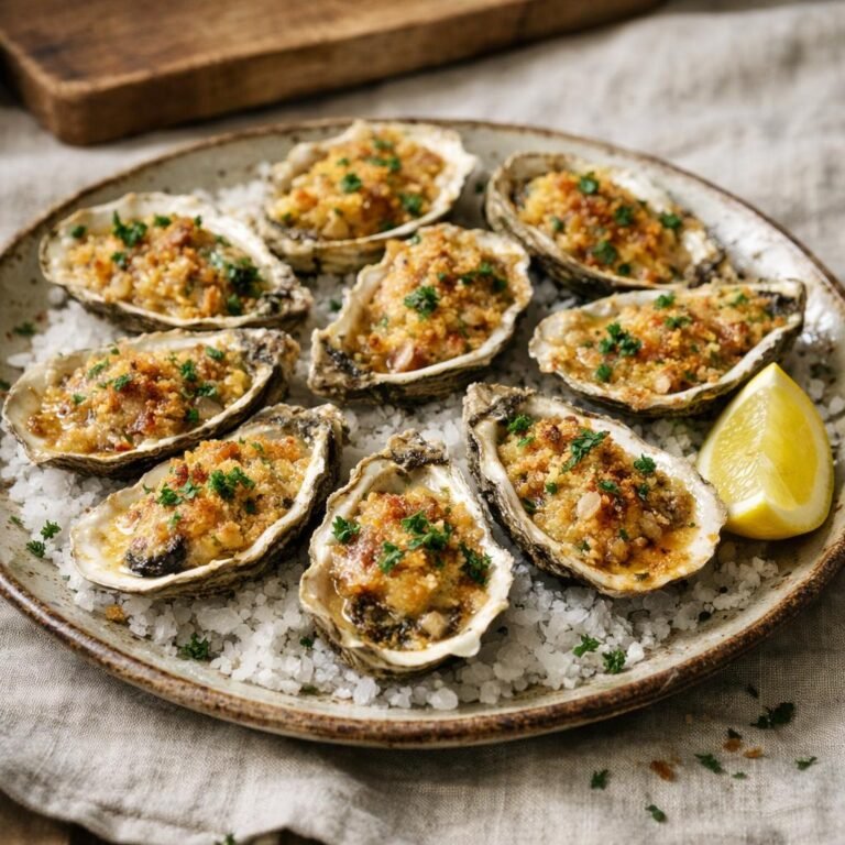 Huîtres chaudes gratinées