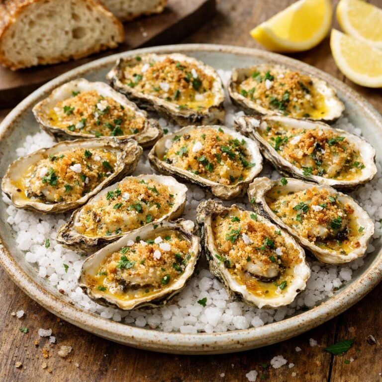 Huîtres chaudes gratinées