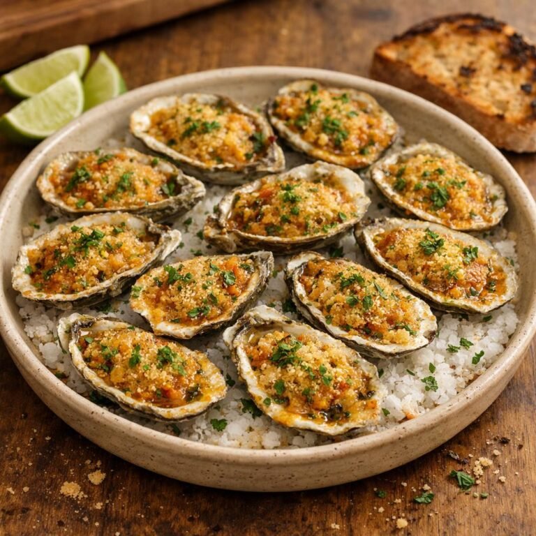 Huîtres gratinées épicées