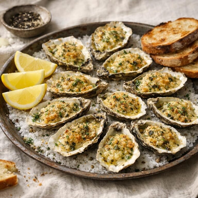 huîtres chaudes gratinées