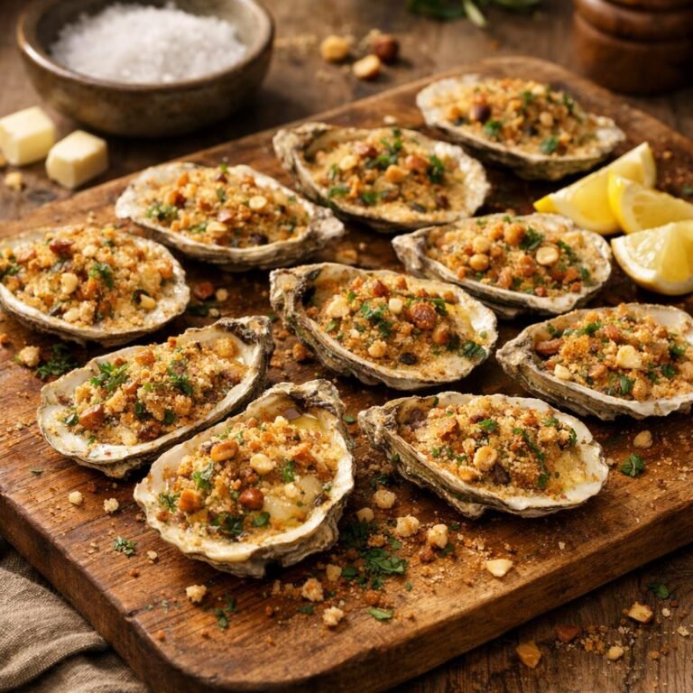 Huîtres chaudes gratinées