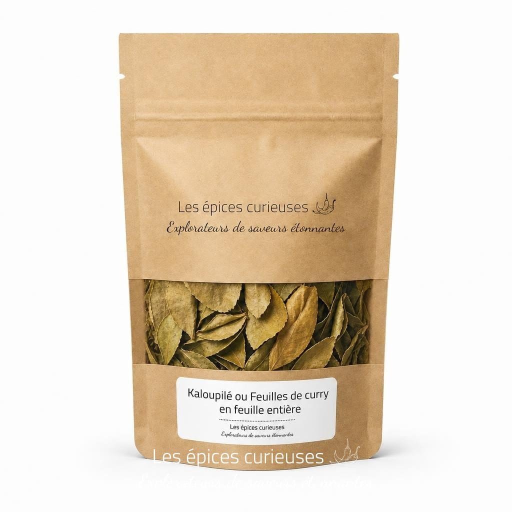 Kaloupilé ou Feuilles de curry en feuille entière - Packaging - Les Épices Curieuses