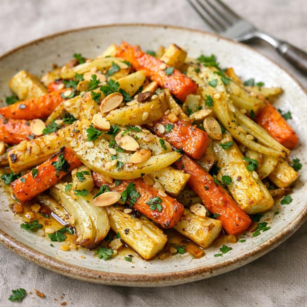 Légumes rôtis miel‑agrume