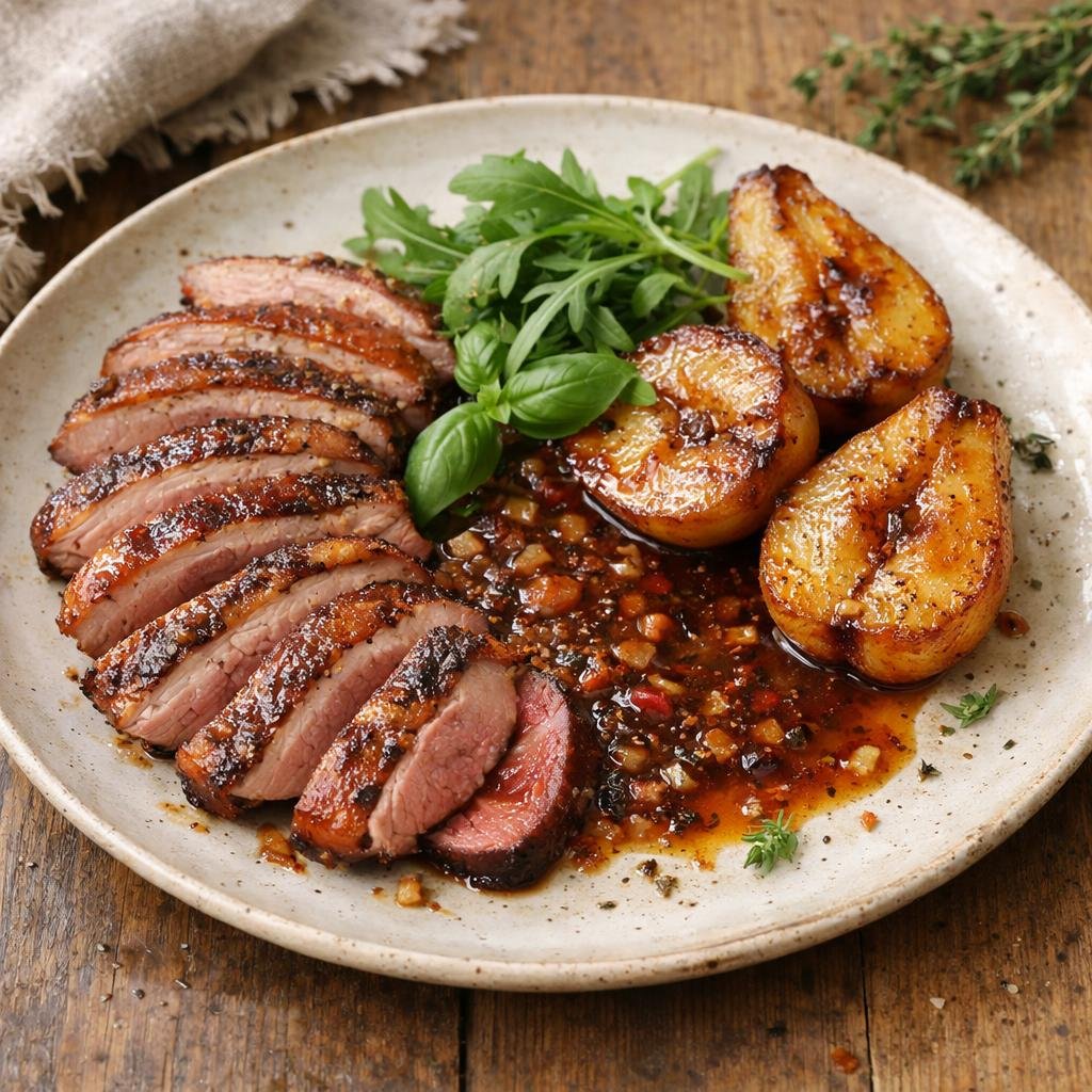 Magret de canard rôti