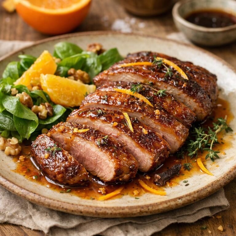Magret laqué orange‑girofle
