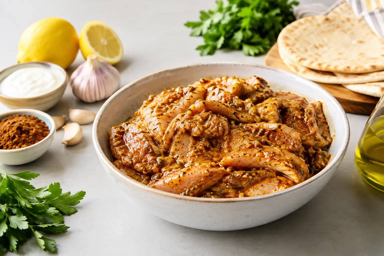 Marinade shawarma maison, riche et parfumée