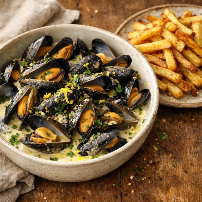Moules à la crème citronnée