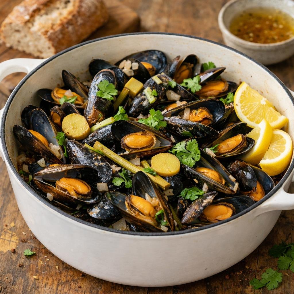 Moules au thé glacé