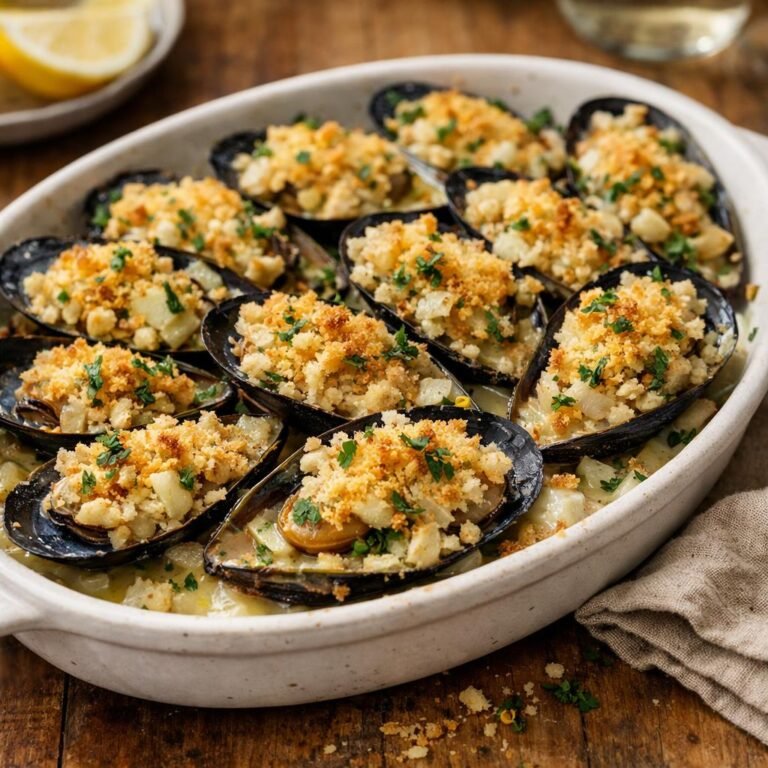 Moules gratinées fenouil