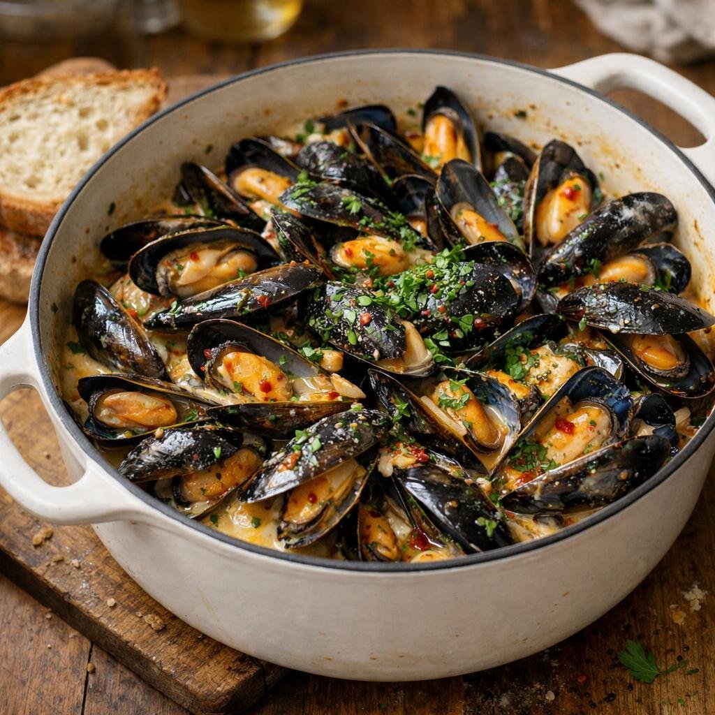 Moules marinières au cidre