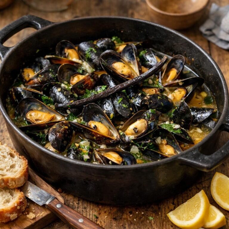 Moules au cidre vanille
