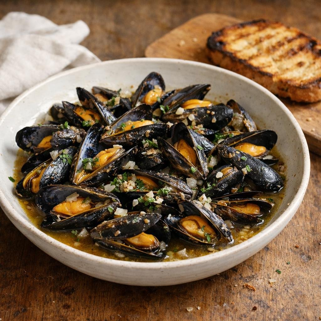 Moules marinières fumées