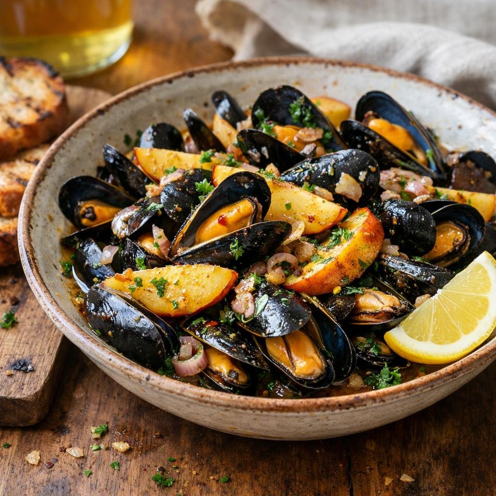 Moules vapeur au cidre