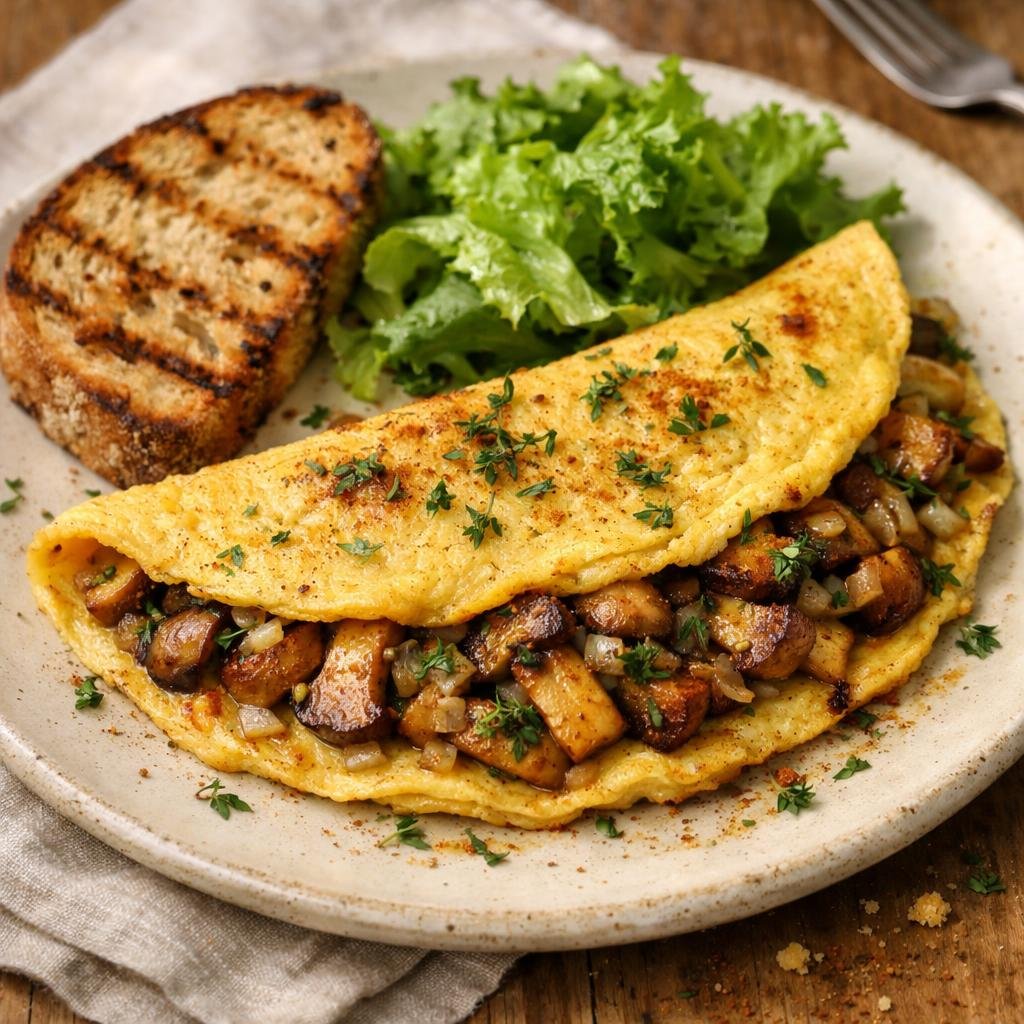 omelette rustique aux cèpes