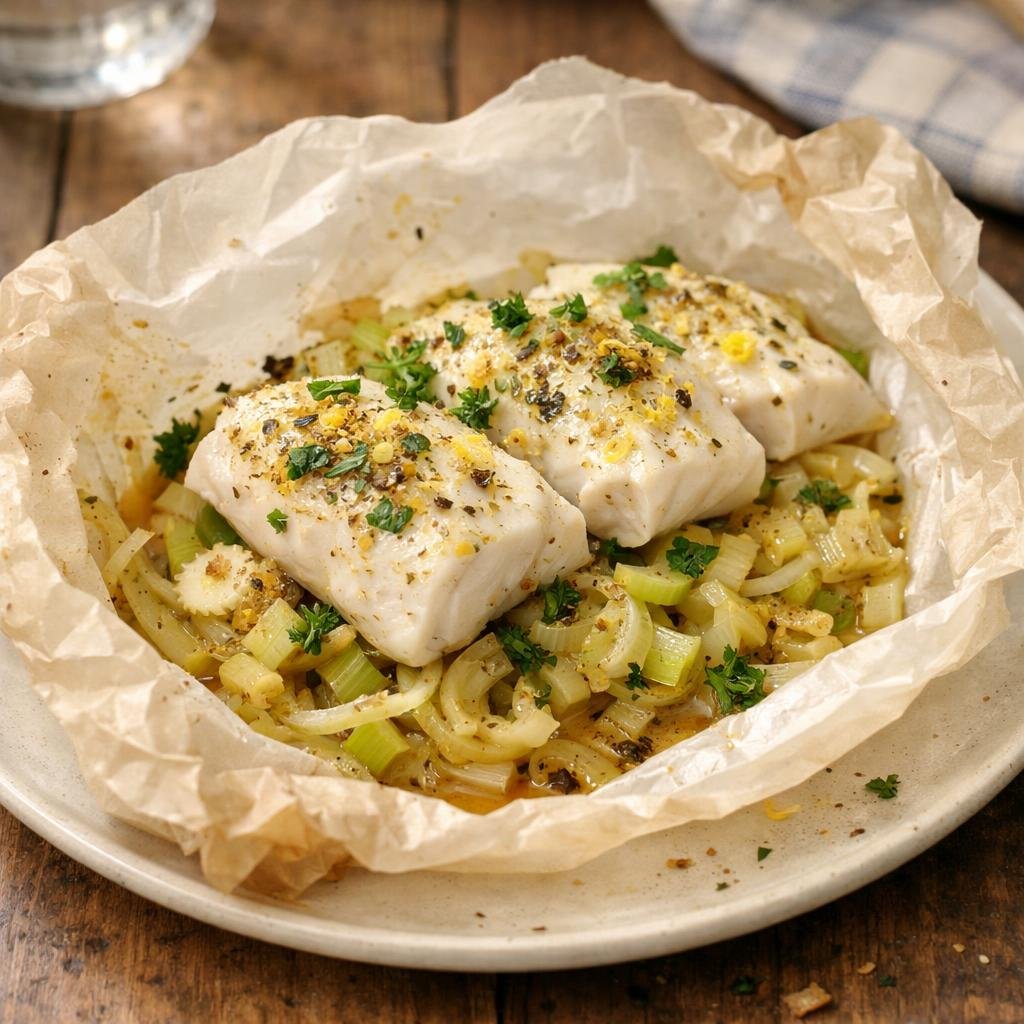 Papillote cabillaud fenouil