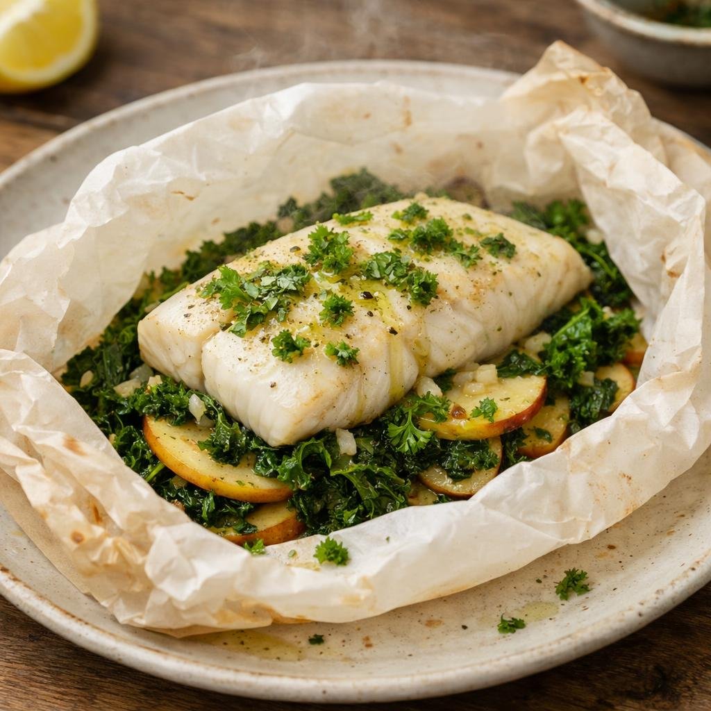 Papillote de lieu jaune