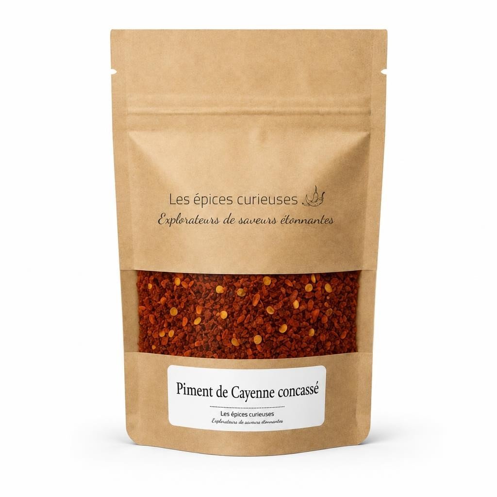 Piment de Cayenne concassé - Packaging - Les Épices Curieuses