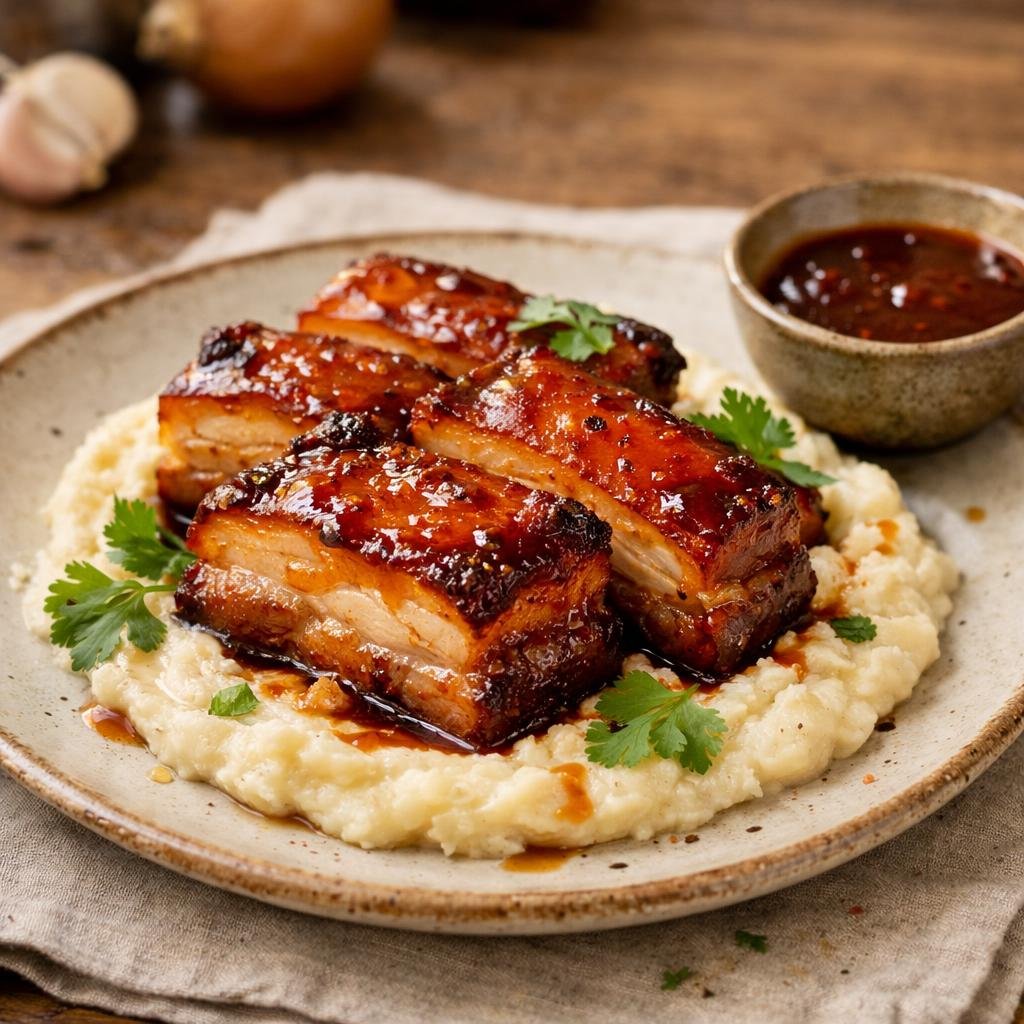 poitrine de porc confite