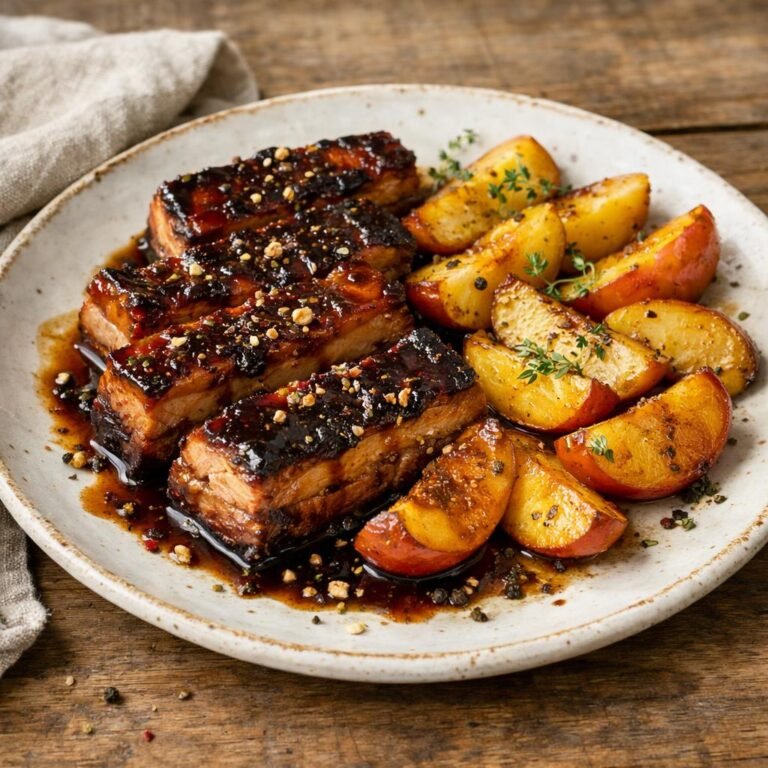 Poitrine de porc confite