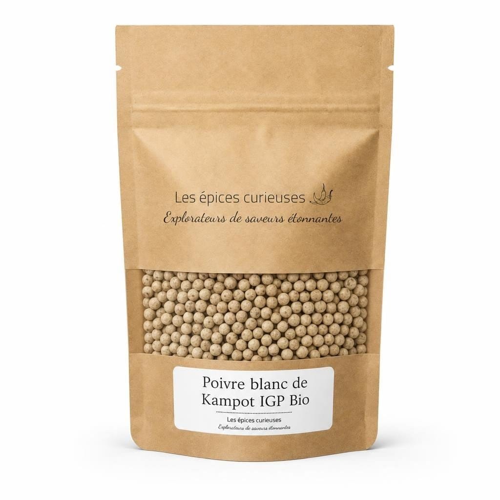 Poivre blanc de Kampot IGP Bio - Packaging - Les Épices Curieuses