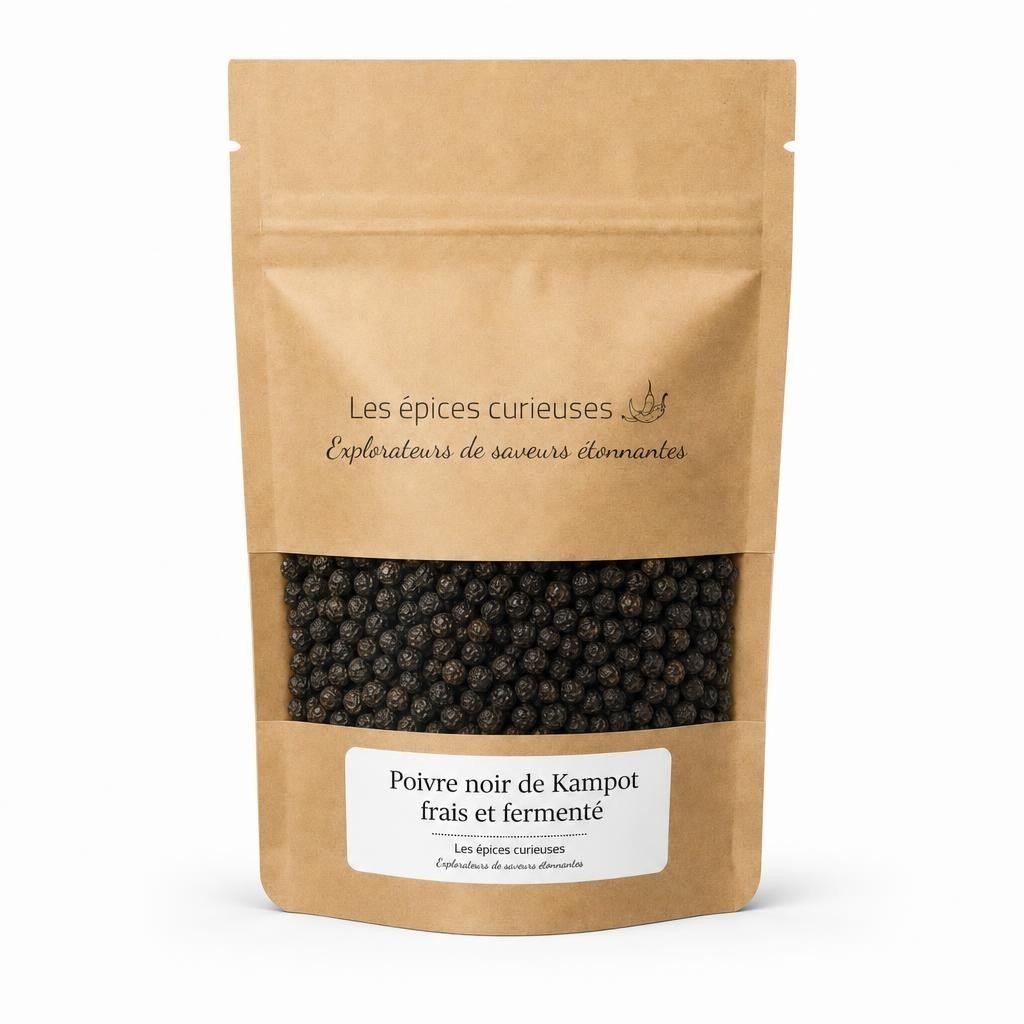 Poivre noir de Kampot frais et fermenté - Packaging - Les Épices Curieuses