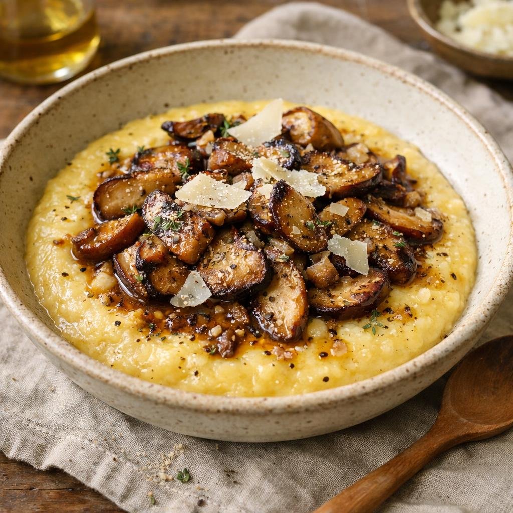 Polenta crémeuse aux cèpes