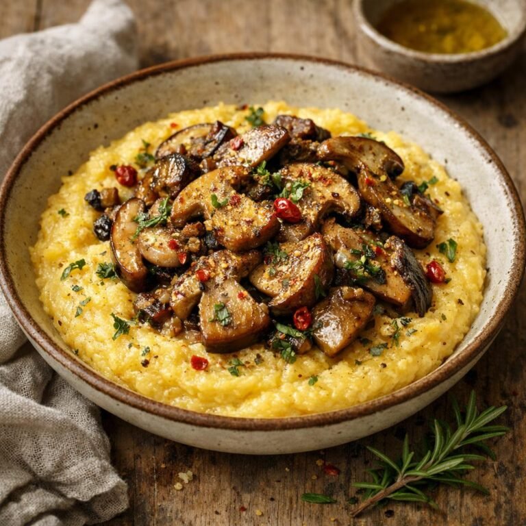Polenta cèpes pili-pili