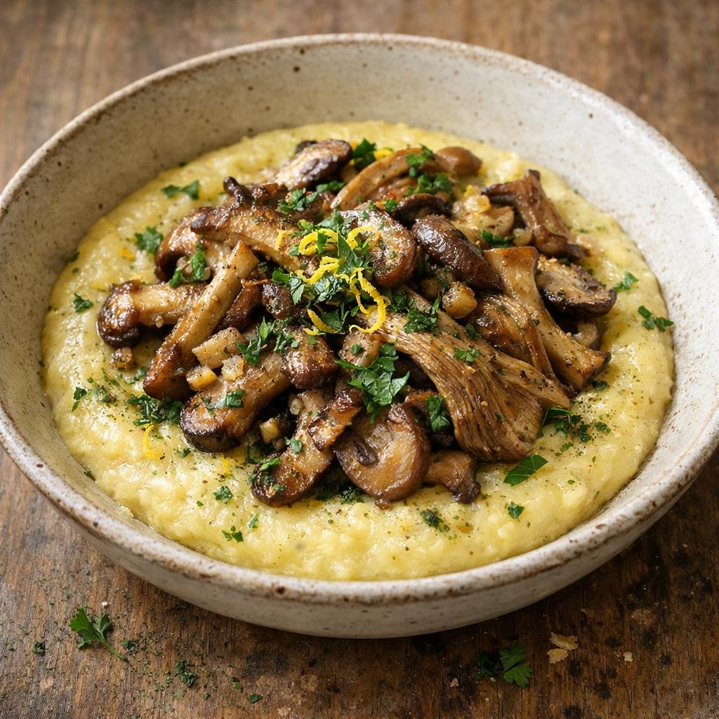 polenta champignons spiruline