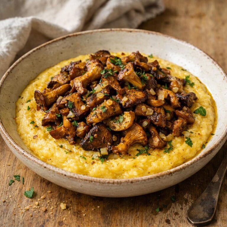 Polenta crémeuse champignons