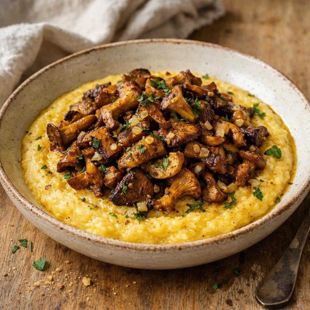 Polenta crémeuse champignons