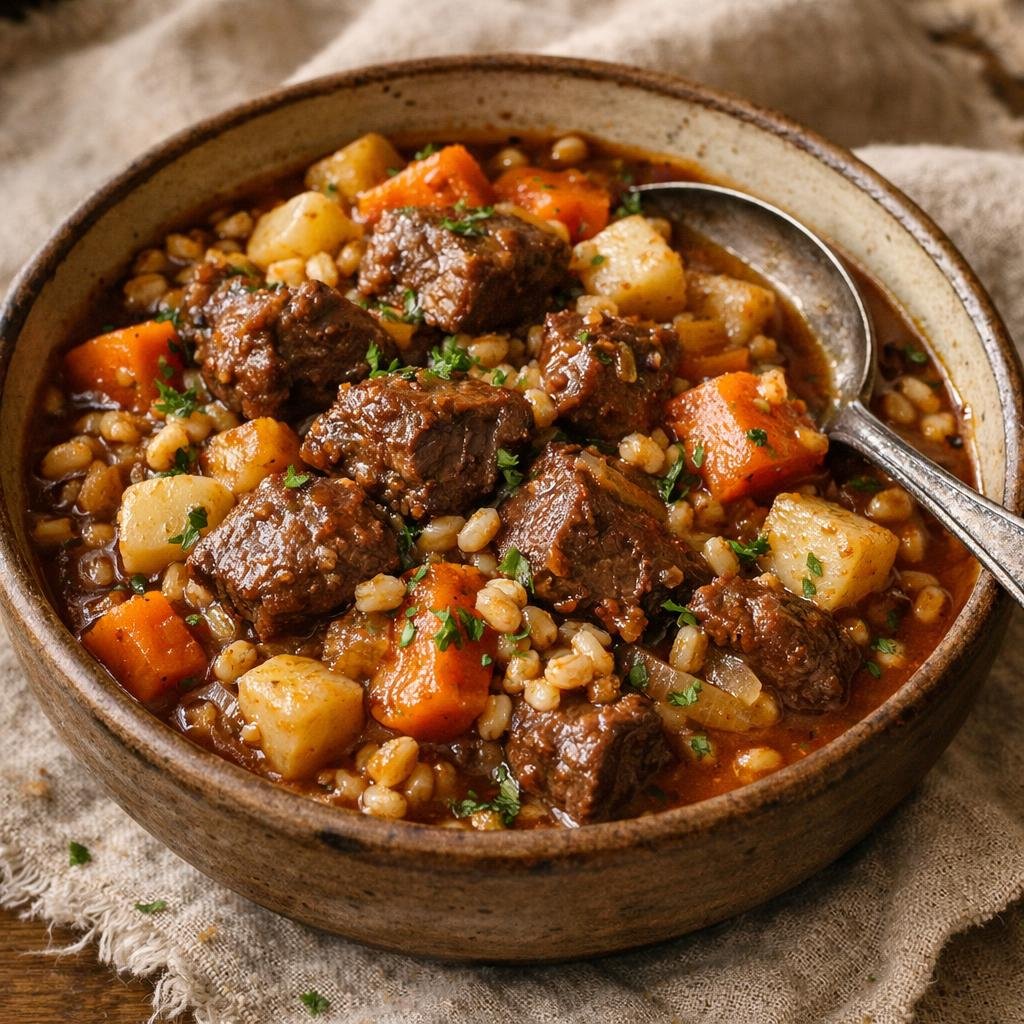 Ragoût de bœuf à l'orge