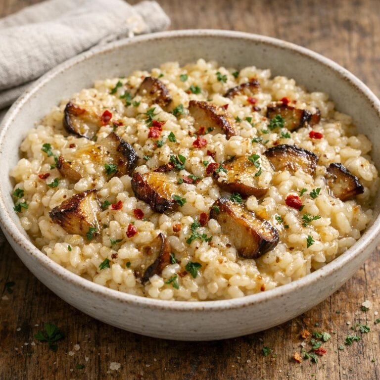 Risotto cèpes cayenne