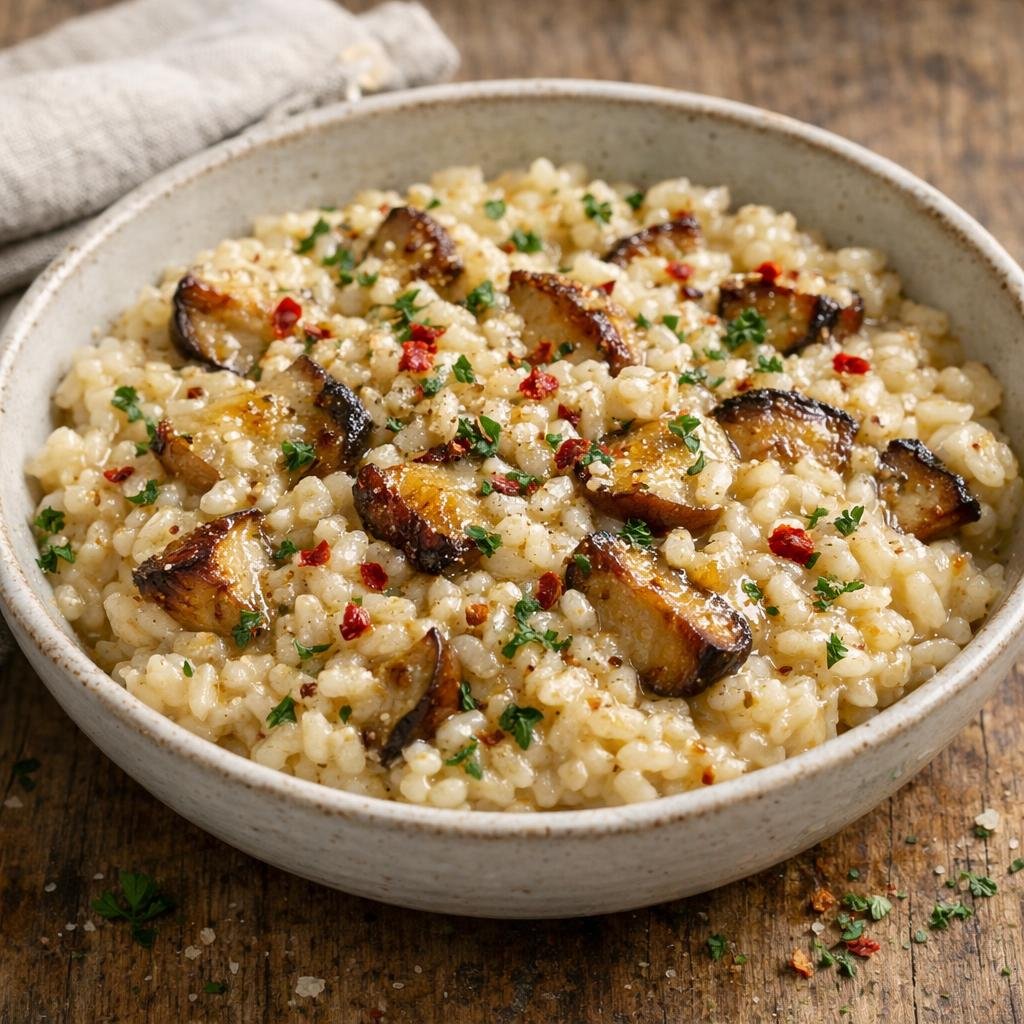 Risotto cèpes cayenne