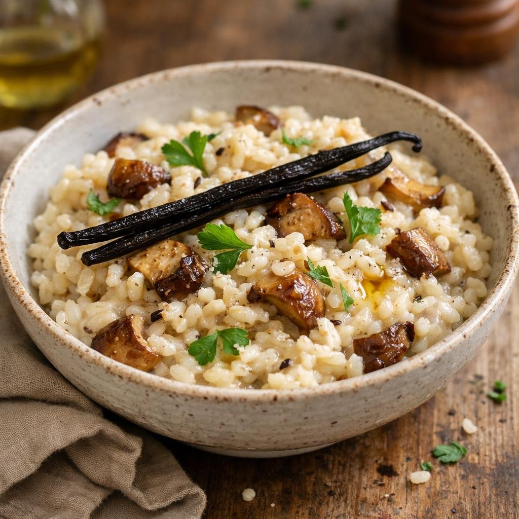 risotto aux cèpes vanille