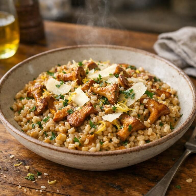 Risotto d’épeautre aux girolles