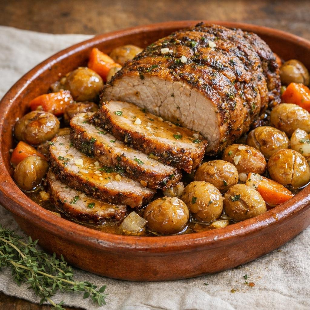 rôti de porc aux châtaignes