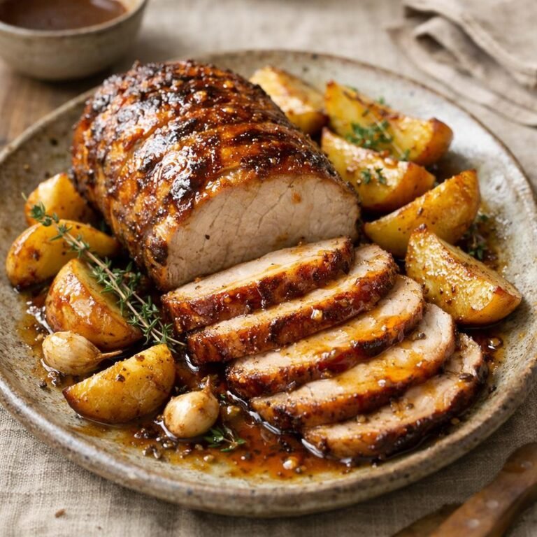 rôti de porc aux pommes
