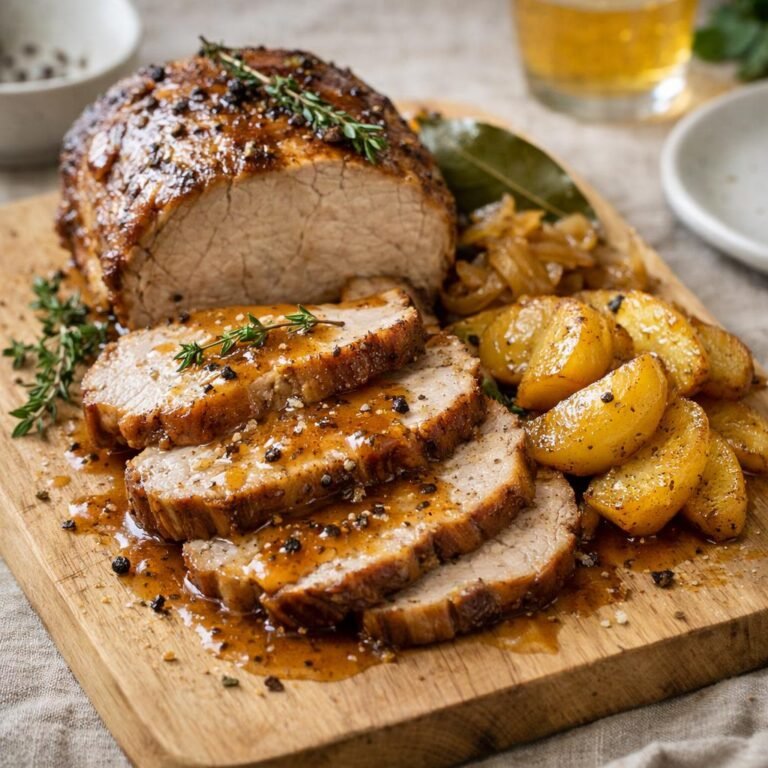 Rôti de porc aux pommes