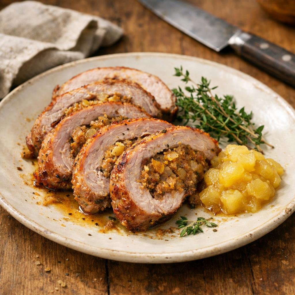 rôti de porc farci