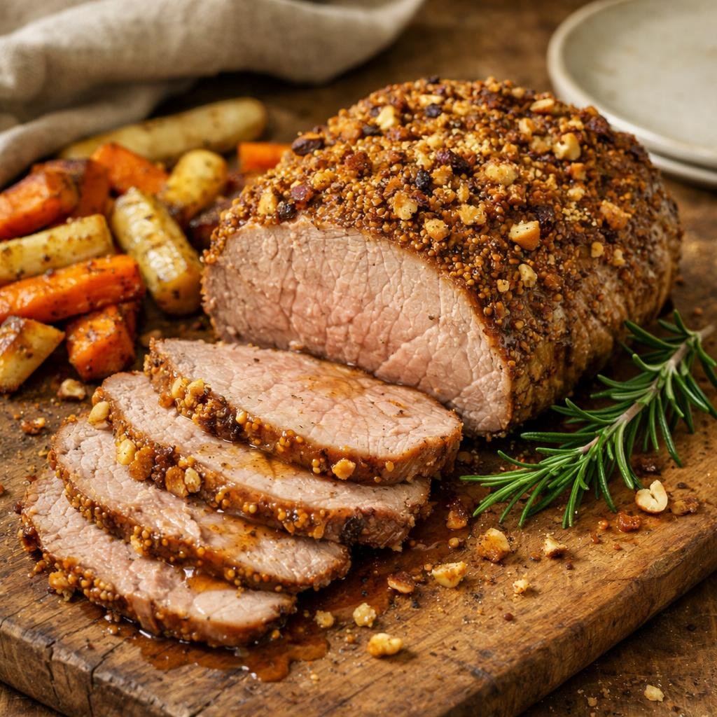 rôti de veau moutardé
