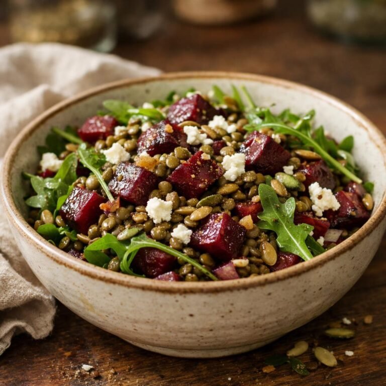 Salade tiède de lentilles