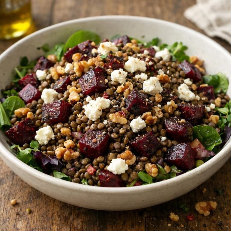 Salade tiède de lentilles